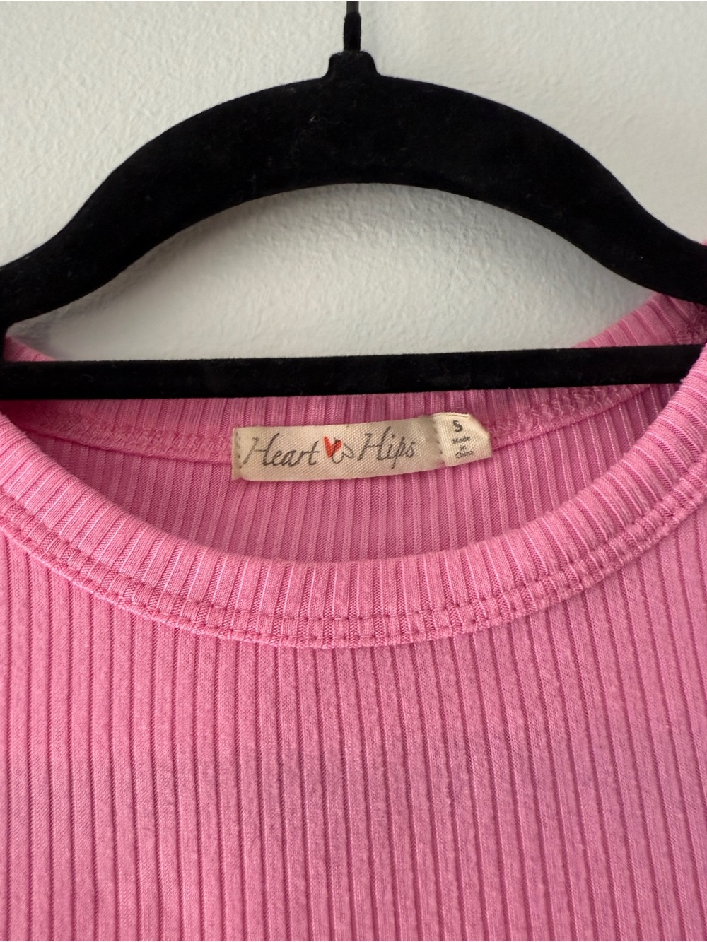 Heart Hips Pink Ribbed Ruched Drawstring Crop Top - Picture 3 of 3